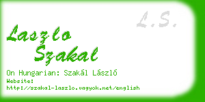 laszlo szakal business card