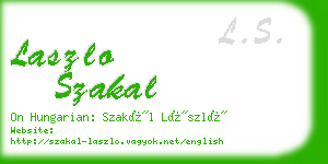 laszlo szakal business card